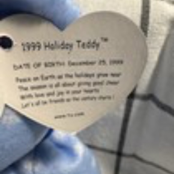 1999 Holiday Teddy the Bear Beanie Babies Vintage TY 1999  vintage ty beanie babies - 1999 Holiday Teddy